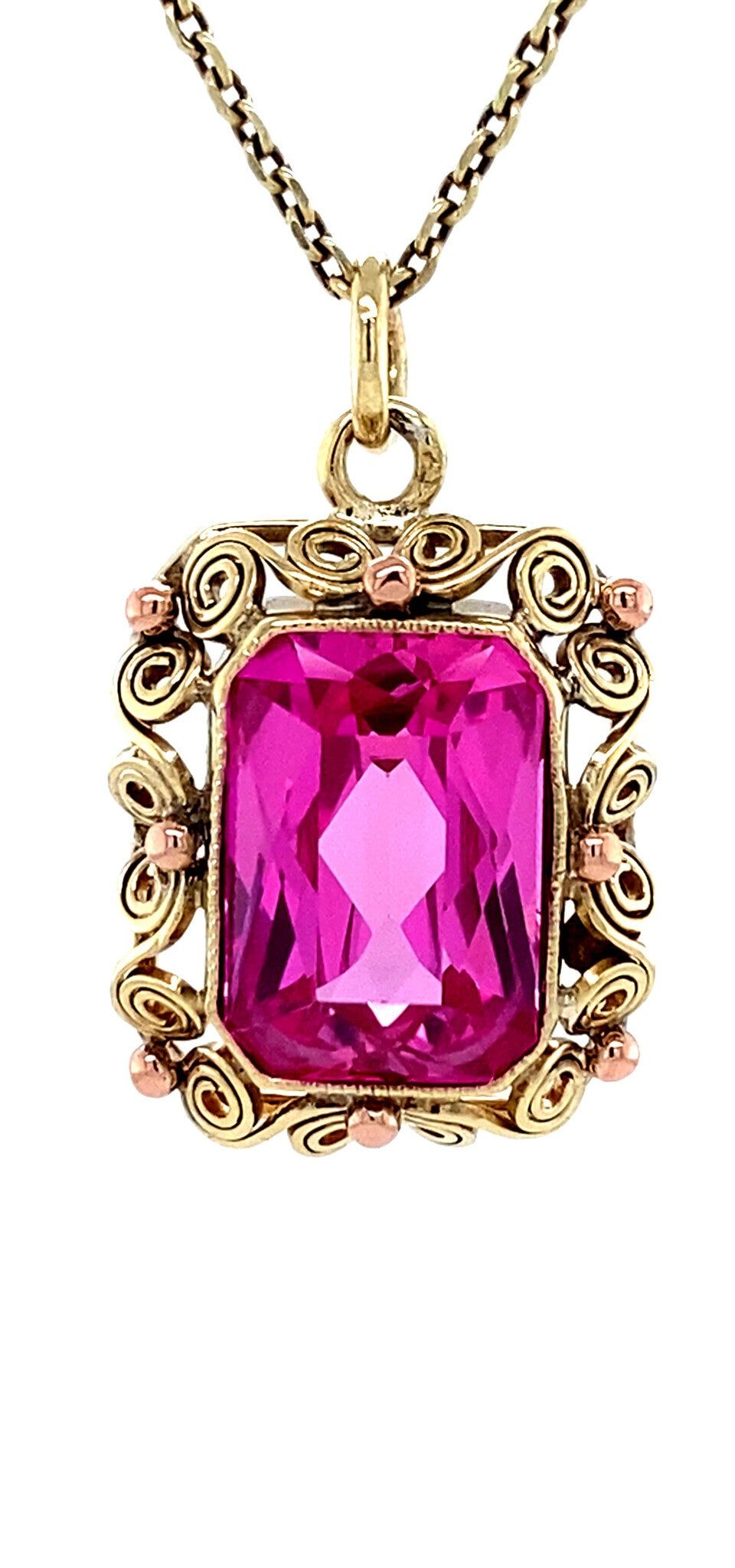 Vintage 14K Gold Pendant with Sapphire